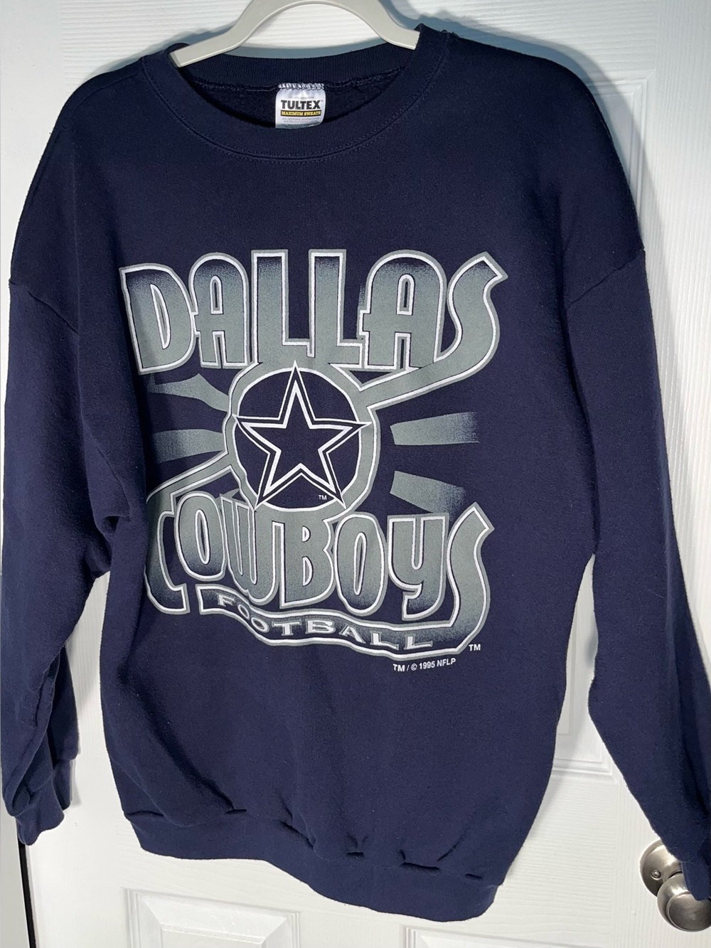 Vintage Men’s Dallas Cowboys Sweatshirt X Large XL Tultex Pullover Navy Blue